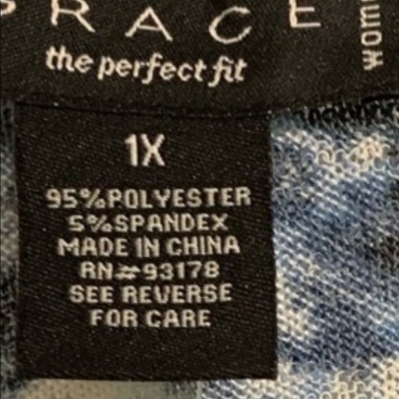 Top with Multiple Shades of Blue size 1X by GRACE - Picture 6 of 6